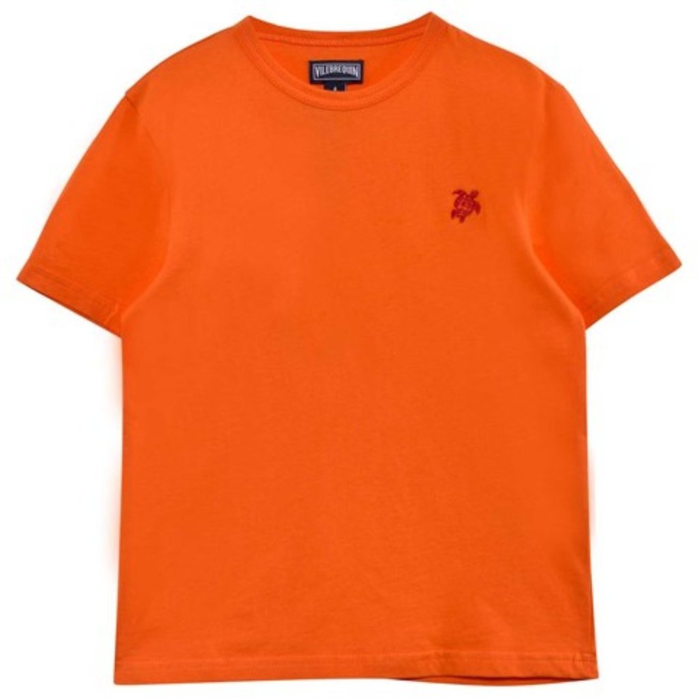 Vilebrequin Boy's Tee Red Turtle  Embroidered